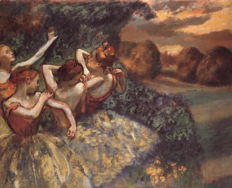 Edgar Degas Four dansoser Spain oil painting art